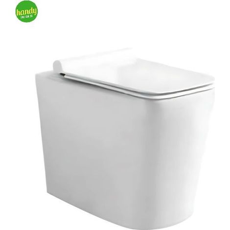 Vaso wc a terra filo parete in ceramica bianca serie pluma con sistema rimfree BARBOTTINA (1/2)