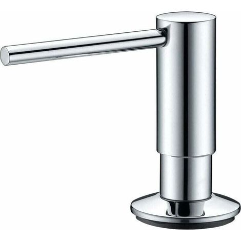Dispenser di sapone da incasso 300 ml Pompa per detersivo per piatti, lozione disinfettante o detersivo liquido per bucato Dispenser di sapone da cucina ricaricabile Foro da 26-31 mm Ruota (1/4)