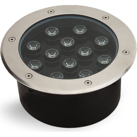 TrAdE Shop Traesio - Faretto 12w 12 Led Incasso Pavimento Faro Giardino Bianco Calpestabile Ip68 - -Bianco Caldo - (1/6)