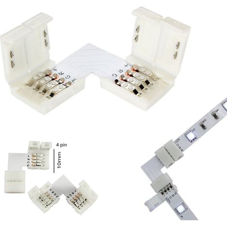 5 Clip 10mm 4pin rgb angolare connettore per striscia led strip 5050 accessori (1/2)