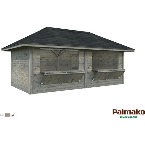 Abri de jardin en bois Bianca 16,6 m2 Set 111 Traité Gris (1/4)
