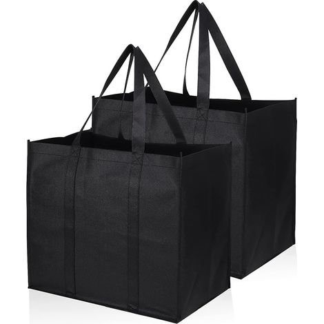 Set of 2 Shopping Bags, Reusable Shopping Bags and Totes with Handles, 41x33x26cm Foldable Shopping Cart Bag for Shopping, Picnics, Travel, and the Beach (1/5)