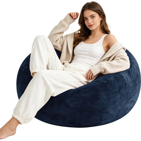 Poltrona pouf 4FT blu 100 x 100 x 50 cm, pieghevole, per adulti DESVIAE (1/4)