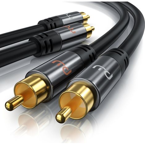 Primewire Stereo-Cinch Audio-Kabel, RCA, HiFi Audio-Kabel mehrfach geschirmt, 2x Cinch auf 2x Cinch - 5m
