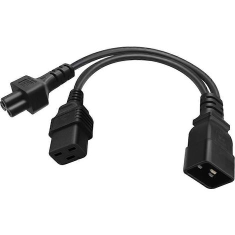 IEC320-C20 Stecker auf IEC320-C5 +C19 Buchse Adapterkabel Y-Splitter Stromleitung