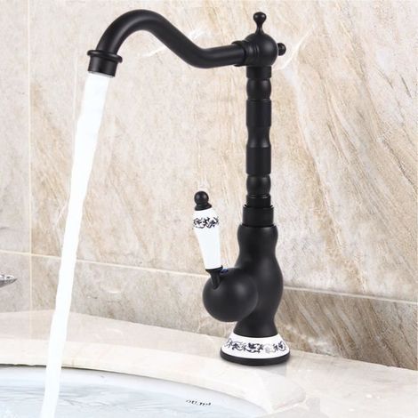 1 Mitigeur cuisine, laiton, levier unique, rétro, eau chaude et froide, pour évier domestique