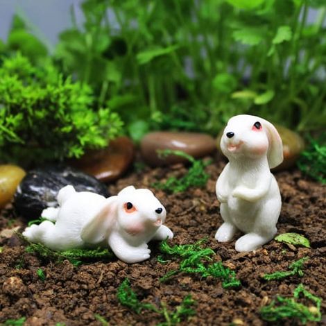 Statue Lapin - Décoration Jardin Extérieur et Intérieur - Figurine Résine pour Patio, Pelouse, Bureau, Cadeau de Pâques ou Noël - 2 Tailles Disponibles (1/5)