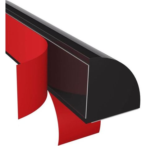 Moulure quart de rond flexible, bordure ronde en caoutchouc autocollante, adaptée pour sol, salle de bain, cuisine, 6 m de long, noir (1/5)