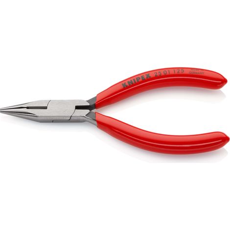 KNIPEX 25 01 125 Pince demi-ronde avec tranchant (pince radio) gainées en plastique atramentisée noire 125 mm