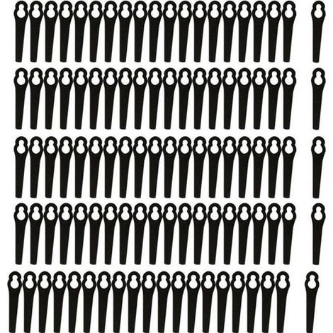 Lot of 100 plastic replacement blades for Bosch ART 23-18 LI/26-18 LI trimmer, black color. (1/2)