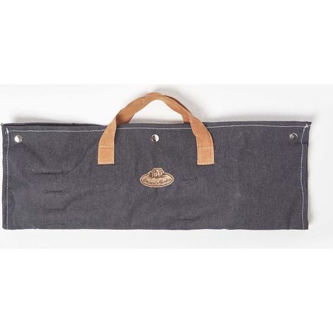 HOMESCAPES Grill-Besteck in Denim-Etui