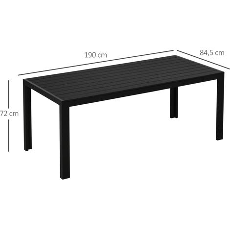 tavolo pranzo 190x84,5x72 outdoor nero allweather OKMYHOME (1/2)