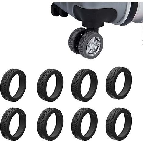 Sollbry 8 Stück Gummi-Schutzhüllen für Kofferräder, geräuschlos, rollende Trolley-Hülle, Silikon-Ersatzschutzhülle, Universal-Radabdeckung (5.25.21). (1/5)
