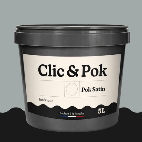 Peinture - POK - SATIN - Gris Moyen - 5L - Lessivable - Acrylique