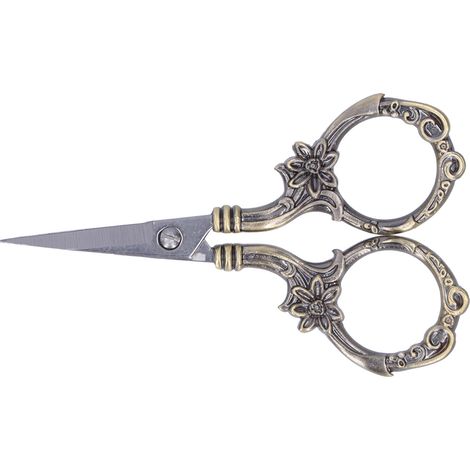 Ciseaux à fleurs vintage pour broderie et loisirs créatifs de style européen, collection rétro, bronze (1/5)
