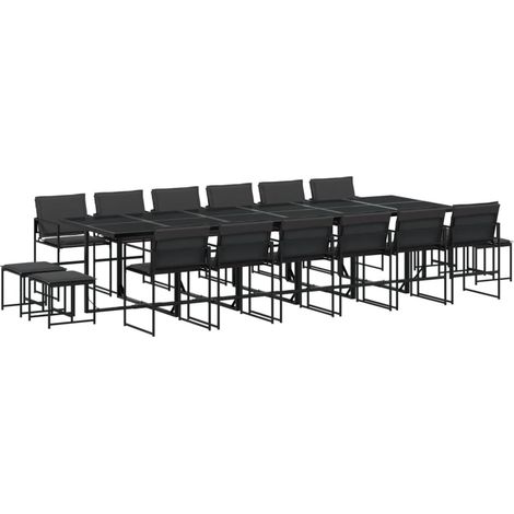 Maison Exclusive - Set da Pranzo da Giardino 17 pz con Cuscini Nero in Textilene