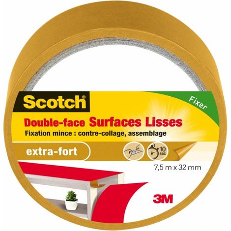 Scotch double face surface lisses 7,5mx38mm