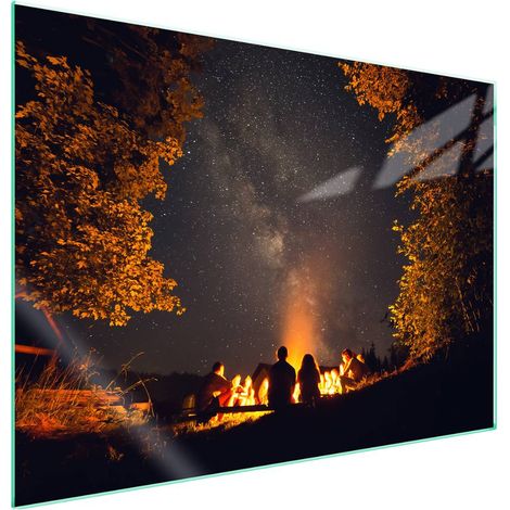 Plaque de protection en verre pour poêle 70x52 Nuit (1/5)