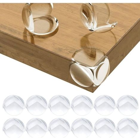 Protections d'angle pour Meuble Sécurité Enfant pour Bureau,Table, Coins & Bords Molles + sans Danger Rondes Pack de 12