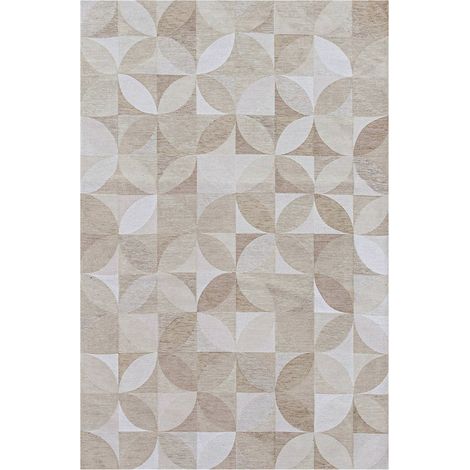 Tapis beige rondo diamond intérieur extérieur antidérapant - 140 x 200 cm (1/5)