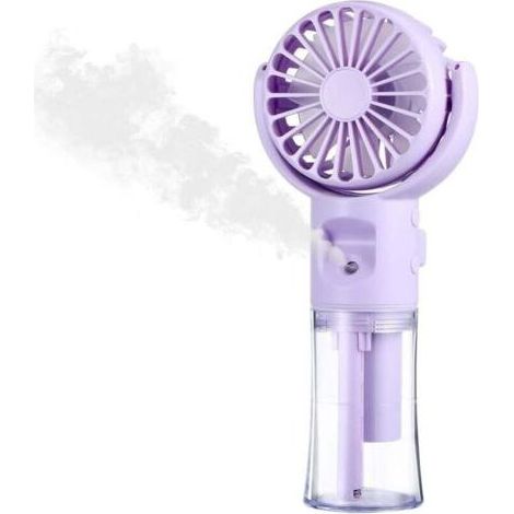 Tragbarer Sprühventilator, Mini-Ventilator mit Akku, 4 Geschwindigkeitsstufen, USB-Ventilator, Reiseaccessoire für Outdoor, Büro, Camping (Lila) (1/5)