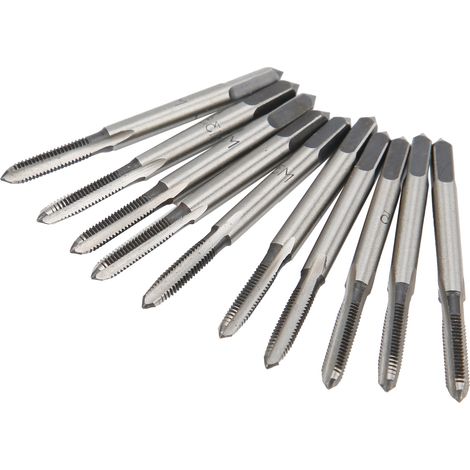 10 Pièces Tarauds Filetage Métrique M3.5 en Acier Carbone pour Usinage et Réparation Mécanique