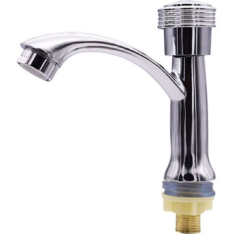 Robinet de lavabo en alliage, modèle ouvert, monotrou à quatre points, vertical, eau froide