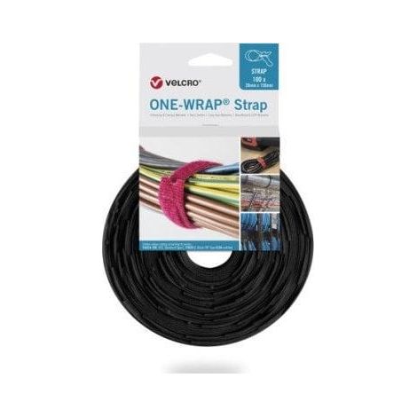 Velcro ONE-WRAP ruban noir 20 mm x 150 mm 100 pièces