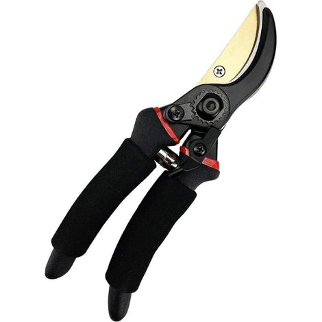 Sécateur de Jardinage à Verrouillage de Sécurité, Acier au Manganèse, Poignée Ergonomique, pour Couper Les Brindilles au Jardin Petit Jardin, Coupe Plastique et Tissu, Outil de Jardinage à Haute Dure (1/5)