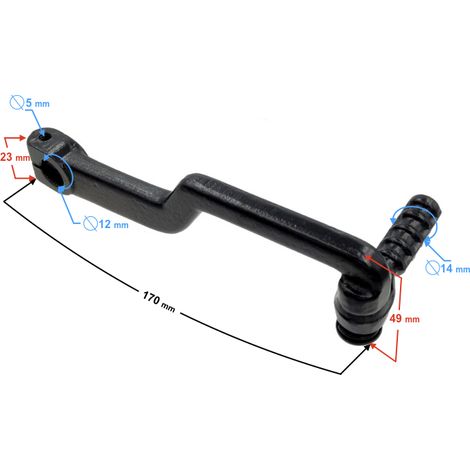 Palanca de arranque para scooter 4T / negra (1/2)