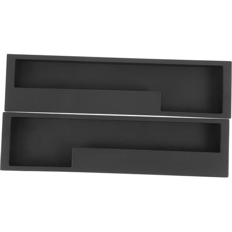Lot de 2 poignées de porte coulissante encastrées en alliage d'aluminium, modernes et simples pour tiroir de grange, placard, armoire (noir mat/203mm)