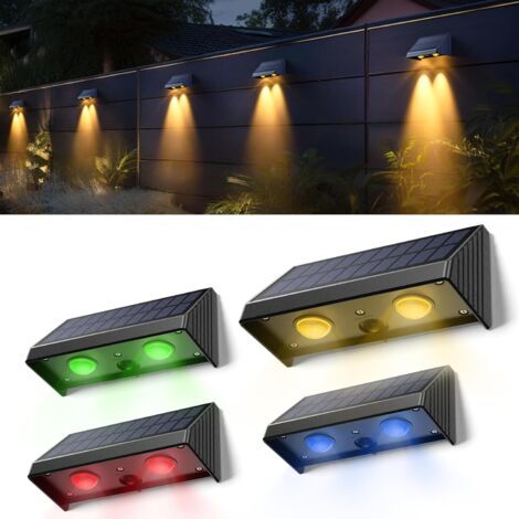 BUNTHAUS Lampes solaires d'extérieur, Super Lumineux Appliques Solaires d'Extérieur, 5 Modes Lumières Décoratives d'Extérieur Étanches pour Mur Arrière Jardin Véranda Patio Pont Clôture Garde-corps (1/4)