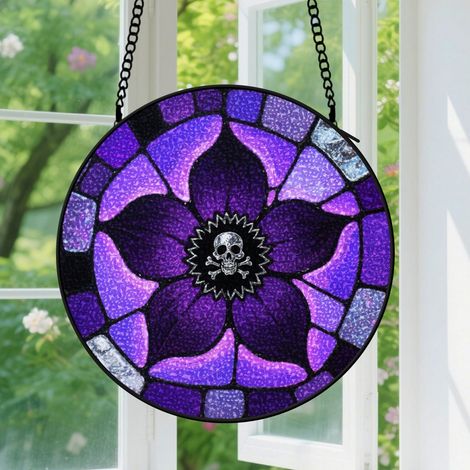 Suspension en vitrail, attrape-soleil coloré unique élégant, décoration fenêtre jardin, cadeau Fête des Mères, Anniversaire pour femme, homme 9cm (1/5)