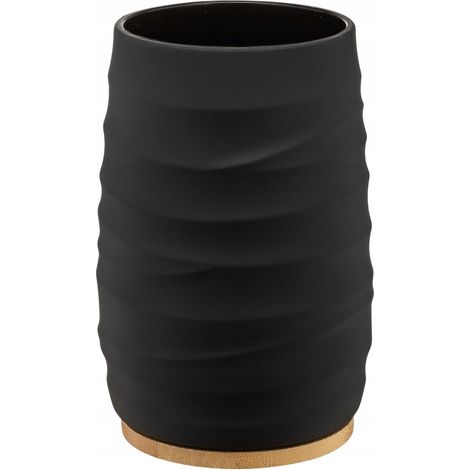 Tazza da bagno per spazzolini da denti AZURO nera Galicia 1 pz.
