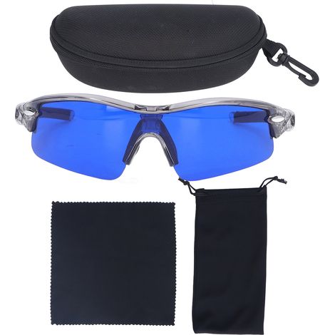 Lunettes de sport détecteur de balle avec protection UV, légères et portables pour cyclisme, incluant chiffon et sac de rangement - Modèle 9002F Gris (1/5)