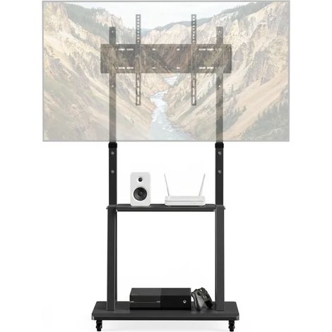 Support TV mobile sur roulettes 40-70 pouces – Pied TV réglable en hauteur 123-150 cm, 60 kg max., VESA 600 x 400 mm, avec étagère de rangement (1/5)