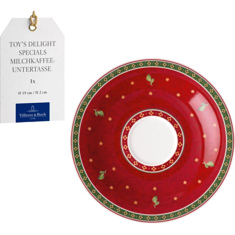 sous-tasse à café au lait, dessous de tasse, petite assiette en porcelaine, vaisselle de Noël, 19 cm Ø, résistant au lave-vaisselle et au four à micro-ondes (1/5)