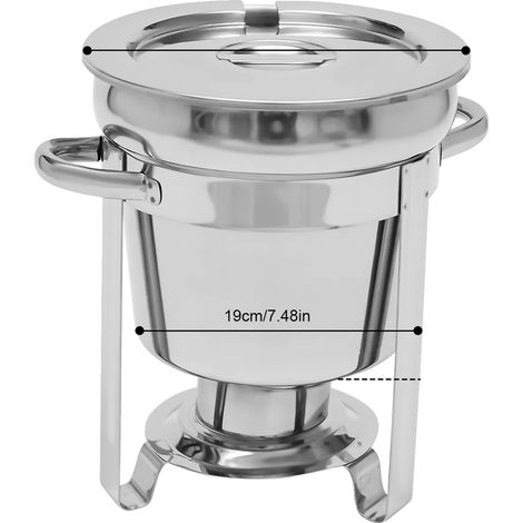 Calentador de alimentos, gran capacidad, acero inoxidable pulido, plata. (1/2)