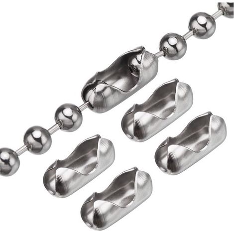 Chaîne de rechange pour store enrouleur - Pièces de rideau - Chaîne de store enrouleur - Chaîne de perles en métal de 3 mètres avec 10 boutons de perles en métal - Chaîne de store enrouleur de rechang (1/3)