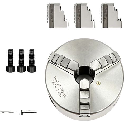 Mandrin auto-centrant à 3 mors, construction durable, haute précision, 125mm (1/2)