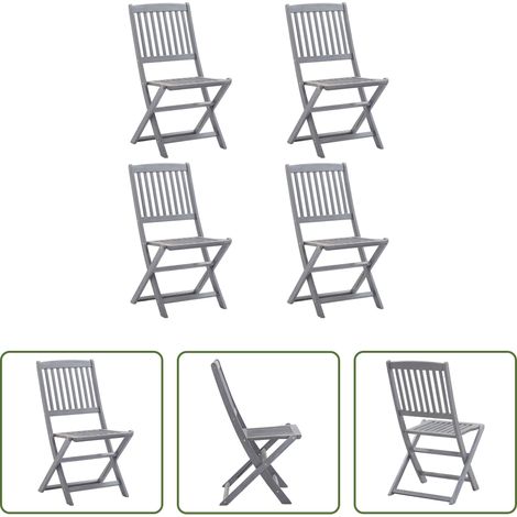 Akazienholz - Klappbare Gartenstühle 4 Stk. Massivholz Akazie (1/5)