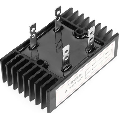 Pont redresseur 100A, 1pc 100A Ampère 1600V Tension biphasée à diode pont redresseur haute puissance Générateur de diodes noir Pont redresseur 1600V (1/5)