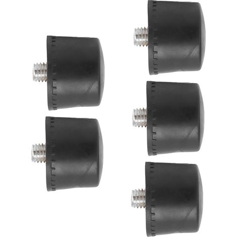 Lot de 5 Embouts de Maillet en Caoutchouc Noir, Têtes de Frappe Antidérapantes Anti-Huile pour Maison, Ø35mm (1/5)