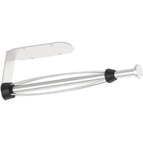 Porte-essuie-tout sous meuble nickel brossé porte-essuie-tout mural avec amortissement fonctionnement à une main, porte-essuie-tout sous comptoir avec autocollant et vis, adapté à la cuisine et à la s (1/5)