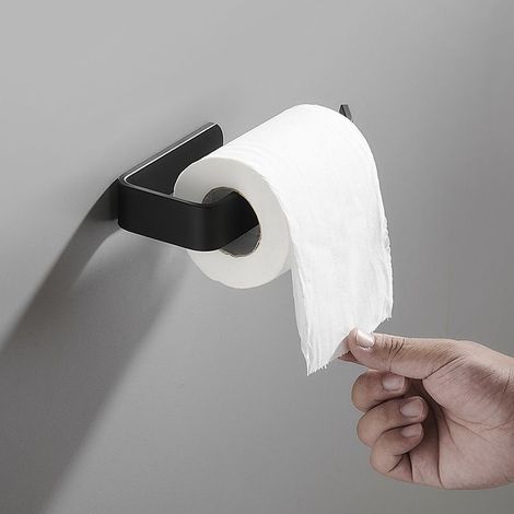 Stück Toilettenpapierhalter, Wandhalterung, Toilettenpapierrollenhalter aus Metall, Schwarz (1/5)