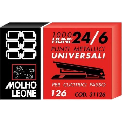 Molho Leone Universelle Metallklammern 24/6 - 10 Schachteln à 1000 Stück