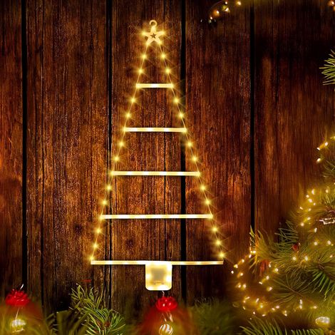 LED-Weihnachtsleiter-Lichter,90cm Weihnachtsdekorations-Lichter,8 Modi und Timer Batteriebetrieben Weihnachtsbeleuchtung,Wasserdicht Leiter Lichterkette Weihnachtsbaum für Innen Außen Party (1/5)