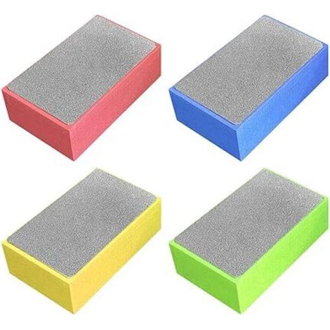 Lot de 4 tampons de polissage diamant à la main pour le ponçage du béton, du verre, de la pierre, du granit, du marbre 60, 100, 200, 400 (comme indiqué)