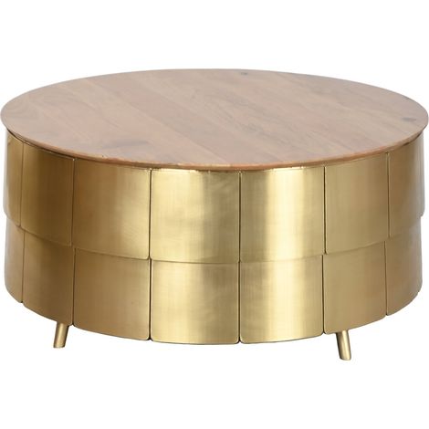 Mesa Centro Mango Laton 90X90X45 Dorado (1/5)