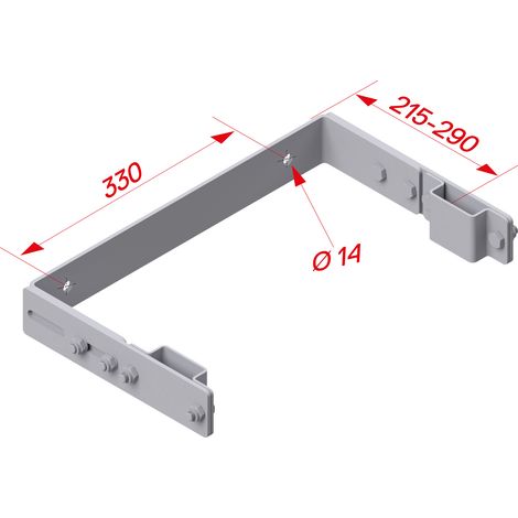 Hymer Wandhalter Stahl verzinkt verstellbar 175-215mm